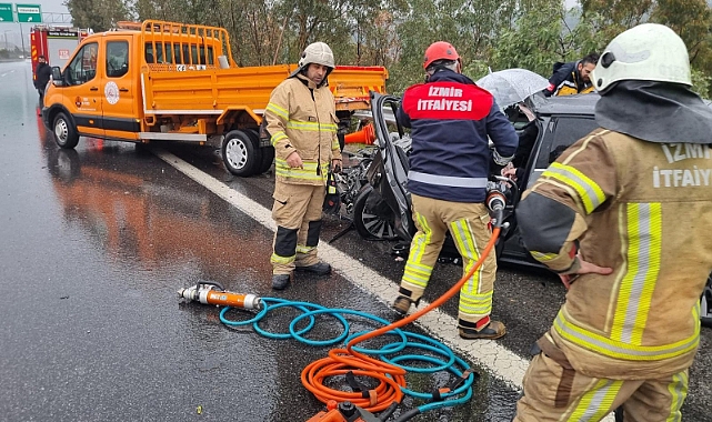 ÇİN UYRUKLU KAZAZEDELERE İLK YARDIM İZMİR İTFAİYESİ'NDEN 